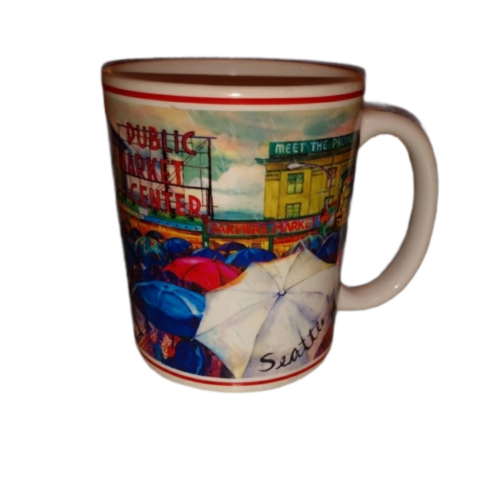 Seattle Public Market Center Coffee mug cup tea drink ware barware vinta…